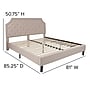 Flash Furniture Brighton Platform Bed in Beige Fabric and Pocket Spring Mattress, King (SLBM104)~#|#~sp175476862_sc7