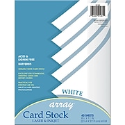Pacon Array 65 lb. Cardstock Paper, 8.5" x 11", White, 40 Sheets/Pack (PAC101281)