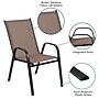 Flash Furniture Brazos Patio Dining Set with 55" Table w/ Umbrella Hole and 6 Flex Comfort Stack Chairs, Brown (TLH089R017CBN6)~#|#~sp175481187_sc7