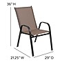 Flash Furniture Brazos Patio Dining Set with 55" Table w/ Umbrella Hole and 6 Flex Comfort Stack Chairs, Brown (TLH089R017CBN6)~#|#~sp175481208_sc7