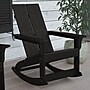 Flash Furniture Finn All-Weather 2-Slat Poly Resin Wood Rocking Adirondack Chair, Black (JJC14709BK)~#|#~sp175482774_sc7