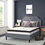 Flash Furniture Brighton Platform Bed in Light Gray Fabric and Pocket Spring Mattress, Full (SLBM1010)~#|#~sp175483926_sc7