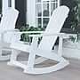 Flash Furniture Savannah All-Weather Poly Resin Wood Adirondack Rocking Chair, White (JJC14705WH)~#|#~sp175483941_sc7