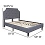 Flash Furniture Brighton Platform Bed in Light Gray Fabric and Pocket Spring Mattress, Full (SLBM1010)~#|#~sp175484067_sc7