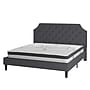 Flash Furniture Brighton Platform Bed in Dark Gray Fabric and Pocket Spring Mattress, King (SLBM1016)~#|#~sp175485021_sc7