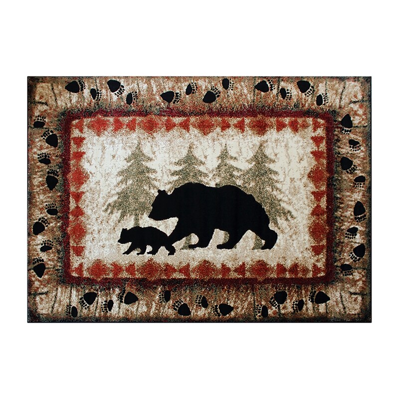 Flash Furniture Ursus Collection 4' x 5' Rectangle Area Rug, Machine Made, Olefin/Jute, Brown (KPRGB394045BN) image 1