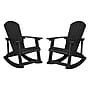 Flash Furniture Savannah All-Weather Poly Resin Wood Adirondack Rocking Chair, Black, 2/Pack (JJC14705BK2)~#|#~sp175489063_sc7