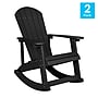 Flash Furniture Savannah All-Weather Poly Resin Wood Adirondack Rocking Chair, Black, 2/Pack (JJC14705BK2)~#|#~sp175489068_sc7