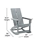 Flash Furniture Finn All-Weather 2-Slat Poly Resin Wood Rocking Adirondack Chair, Gray (JJC14709GY)~#|#~sp175504436_sc7