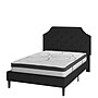 Flash Furniture Brighton Platform Bed in Black Fabric and Pocket Spring Mattress, Full (SLBM106)~#|#~sp175507349_sc7