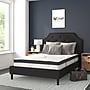 Flash Furniture Brighton Platform Bed in Black Fabric and Pocket Spring Mattress, Full (SLBM106)~#|#~sp175507354_sc7