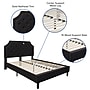 Flash Furniture Brighton Platform Bed in Black Fabric and Pocket Spring Mattress, Full (SLBM106)~#|#~sp175507358_sc7