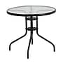 Flash Furniture Brazos Outdoor Patio Dining Set with 31.5" Round Table and 4 Flex Comfort Stack Chairs, Gray (TLH0702303CGY)~#|#~sp175508434_sc7