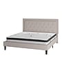 Flash Furniture Roxbury Platform Bed in Beige Fabric and Pocket Spring Mattress, King (SLBM1020)~#|#~sp175512234_sc7
