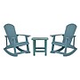 Flash Furniture Savannah All-Weather Poly Resin Wood Adirondack Rocking Chairs w/ Side Table, Sea Foam, 3/Set (JJC147052T141SM)~#|#~sp175519285_sc7