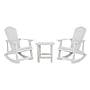 Flash Furniture Savannah All-Weather Poly Resin Wood Adirondack Rocking Chairs with Side Table, White, 3/Set (JJC147052T141WH)~#|#~sp175519412_sc7