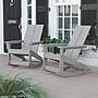 Flash Furniture Finn All-Weather 2-Slat Poly Resin Rocking Adirondack Chair, Gray, 2/Pack (JJC14709GY2)~#|#~sp175519536_sc7