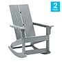 Flash Furniture Finn All-Weather 2-Slat Poly Resin Rocking Adirondack Chair, Gray, 2/Pack (JJC14709GY2)~#|#~sp175519735_sc7