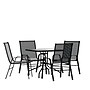 Flash Furniture Brazos Outdoor Patio Dining Set with 31.5" Square Table and 4 Flex Comfort Stack Chairs, Black (TLH073A2303C)~#|#~sp175520563_sc7