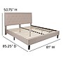 Flash Furniture Roxbury Platform Bed in Beige Fabric and Pocket Spring Mattress, King (SLBM1020)~#|#~sp175521934_sc7