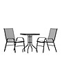 Flash Furniture Brazos Outdoor Patio Dining Set with 23.5" Square Table and 2 Flex Comfort Stack Chairs, Gray (TLH073A1303CGY)~#|#~sp175522038_sc7