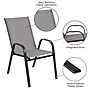 Flash Furniture Brazos Outdoor Patio Dining Set with 23.75" Round Table and 2 Flex Comfort Stack Chairs, Gray (TLH0701303CGY)~#|#~sp175524662_sc7
