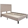 Flash Furniture Roxbury Platform Bed in Beige Fabric and Pocket Spring Mattress, Full (SLBM1018)~#|#~sp175527034_sc7