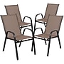 Flash Furniture Brazos Outdoor Patio Dining Set with 31.5" Round Table and 4 Flex Comfort Stack Chairs, Brown (TLH0702303CBN)~#|#~sp175527254_sc7