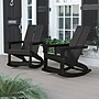 Flash Furniture Finn All-Weather 2-Slat Poly Resin Rocking Adirondack Chair, Black, 2/Pack (JJC14709BK2)~#|#~sp175528044_sc7