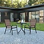 Flash Furniture Brazos Outdoor Patio Dining Set with 23.75" Round Table and 2 Flex Comfort Stack Chairs, Brown (TLH0701303CBN)~#|#~sp175528335_sc7