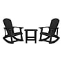 Flash Furniture Savannah All-Weather Poly Resin Wood Adirondack Rocking Chairs with Side Table, Black, 3/Set (JJC147052T141BK)~#|#~sp175530437_sc7