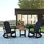 Flash Furniture Savannah All-Weather Poly Resin Wood Adirondack Rocking Chairs with Side Table, Black, 3/Set (JJC147052T141BK)~#|#~sp175530442_sc7