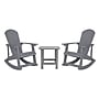 Flash Furniture Savannah All-Weather Poly Resin Wood Adirondack Rocking Chairs with Side Table, Gray, 3/Set (JJC147052T141GY)~#|#~sp175531734_sc7