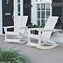 Flash Furniture Finn All-Weather 2-Slat Poly Resin Rocking Adirondack Chair, White, 2/Pack (JJC14709WH2)~#|#~sp175532134_sc7