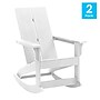 Flash Furniture Finn All-Weather 2-Slat Poly Resin Rocking Adirondack Chair, White, 2/Pack (JJC14709WH2)~#|#~sp175532135_sc7