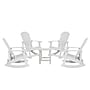 Flash Furniture Savannah All-Weather Poly Resin Wood Adirondack Rocking Chairs with Side Table, White, 5/Set (JJC147054T141WH)~#|#~sp175535408_sc7