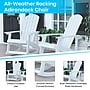 Flash Furniture Savannah All-Weather Poly Resin Wood Adirondack Rocking Chairs with Side Table, White, 5/Set (JJC147054T141WH)~#|#~sp175535443_sc7