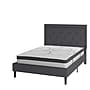 Flash Furniture Roxbury Platform Bed in Dark Gray Fabric and Pocket Spring Mattress, Full (SLBM1030)~#|#~sp175680160_sc7