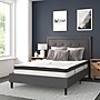 Flash Furniture Roxbury Platform Bed in Dark Gray Fabric and Pocket Spring Mattress, Full (SLBM1030)~#|#~sp175680164_sc7