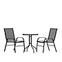 Flash Furniture Brazos Outdoor Patio Dining Set with 23.75" Round Table and 2 Flex Comfort Stack Chairs, Black (TLH0701303C)~#|#~sp175684848_sc7