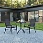 Flash Furniture Brazos Outdoor Patio Dining Set with 23.75" Round Table and 2 Flex Comfort Stack Chairs, Black (TLH0701303C)~#|#~sp175684851_sc7
