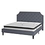 Flash Furniture Brighton Platform Bed in Light Gray Fabric and Pocket Spring Mattress, King (SLBM1012)~#|#~sp175684862_sc7