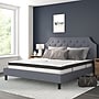 Flash Furniture Brighton Platform Bed in Light Gray Fabric and Pocket Spring Mattress, King (SLBM1012)~#|#~sp175684866_sc7