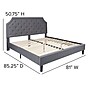 Flash Furniture Brighton Platform Bed in Light Gray Fabric and Pocket Spring Mattress, King (SLBM1012)~#|#~sp175684872_sc7