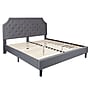 Flash Furniture Brighton Platform Bed in Light Gray Fabric and Pocket Spring Mattress, King (SLBM1012)~#|#~sp175684874_sc7
