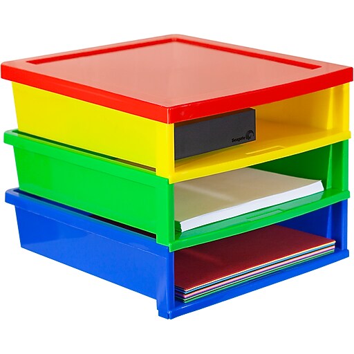 Storex Quick Stack Construction Paper Sorter, 3 Compartments (61640E01C