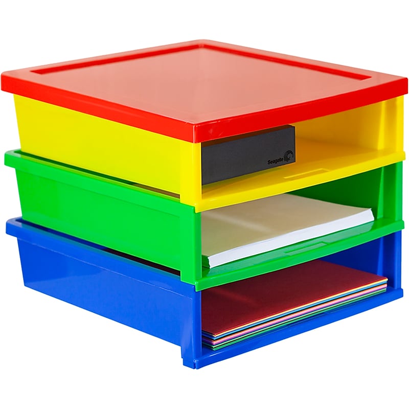 Storex Quick Stack Construction Paper Sorter, 3 Compartments (61640E01C) image 1