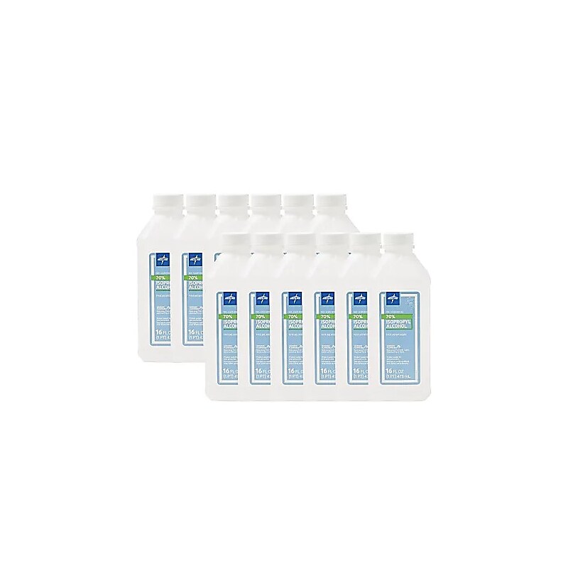 Medline 70% Isopropyl Rubbing Alcohol 16 oz., 12/Carton (MDS098003Z) image 1