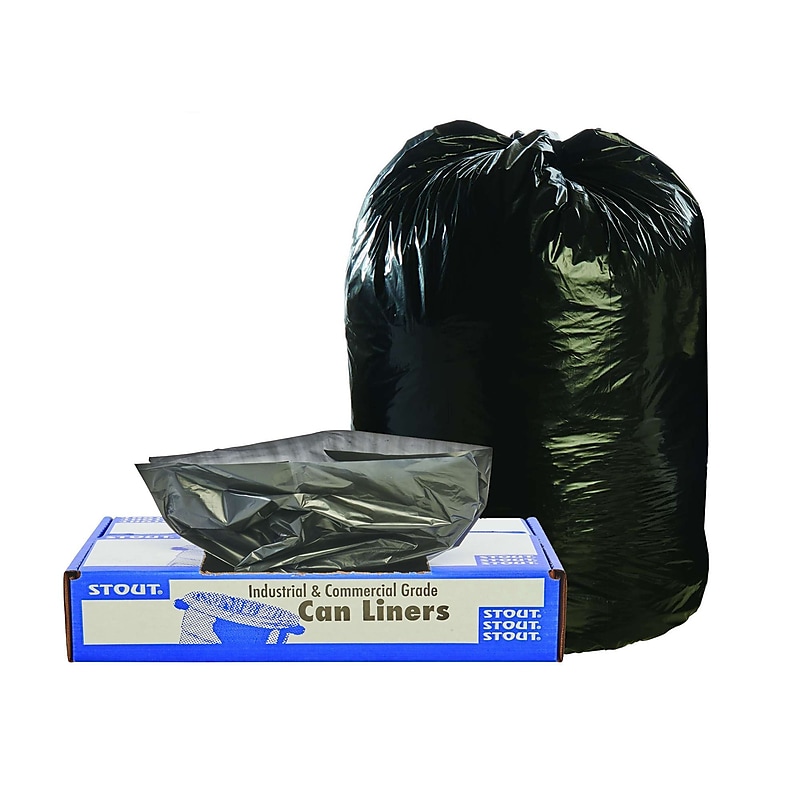 AbilityOne Envision TRC 55-60 Gallon Industrial Trash Bag, 38" x 60", Low Density, 1.5 mil, Black Brown, 100 Bags/Box (TRC3860) image 1