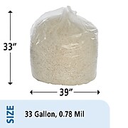 National Industries General Purpose Bags, 33 Gallon, Clear, 39" x 33", 125/Box (8105011839768)